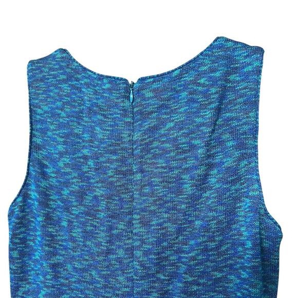 Vintage St. John Collection by Marie Gray Sleeveless Blue Knit Dress Size 4 - Picture 4 of 6